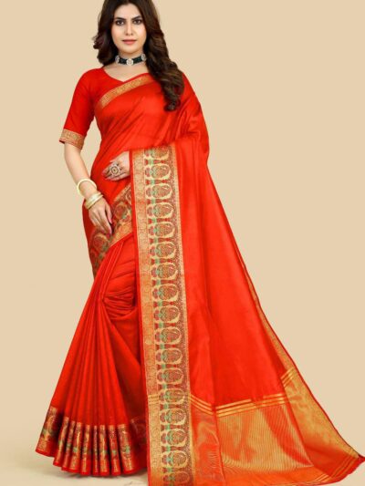 Wedding Party Function Silk Red Saree