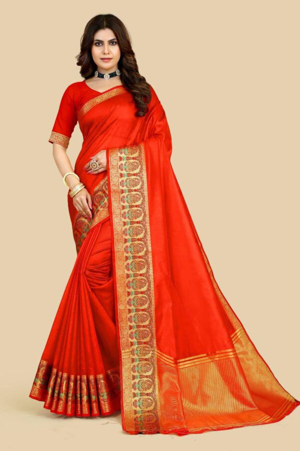 Wedding Party Function Silk Red Saree