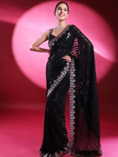 Bollywood Sequence work Black Saree