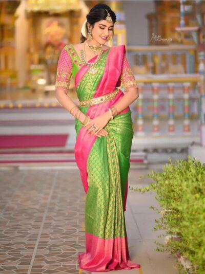 Wedding Designer Bridal Mahendi Silk Saree