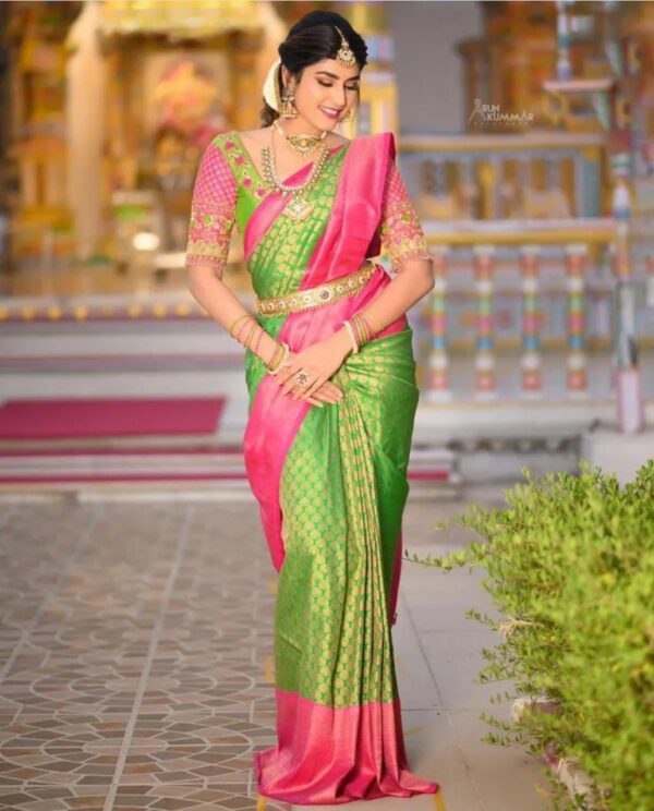 Wedding Designer Bridal Mahendi Silk Saree