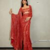 Red Designer Sequence Saree