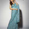 Firoji Blue Sequence Fancy Saree