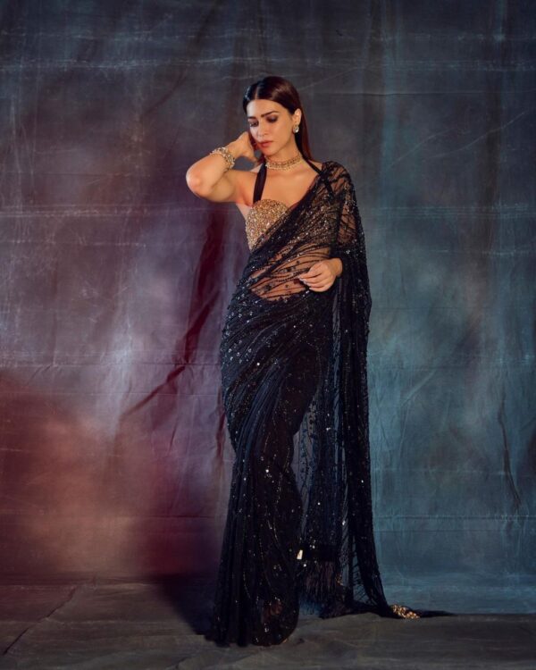 Black Fancy Sequence Saree