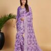 Fancy Silk Purple Saree with Work Border