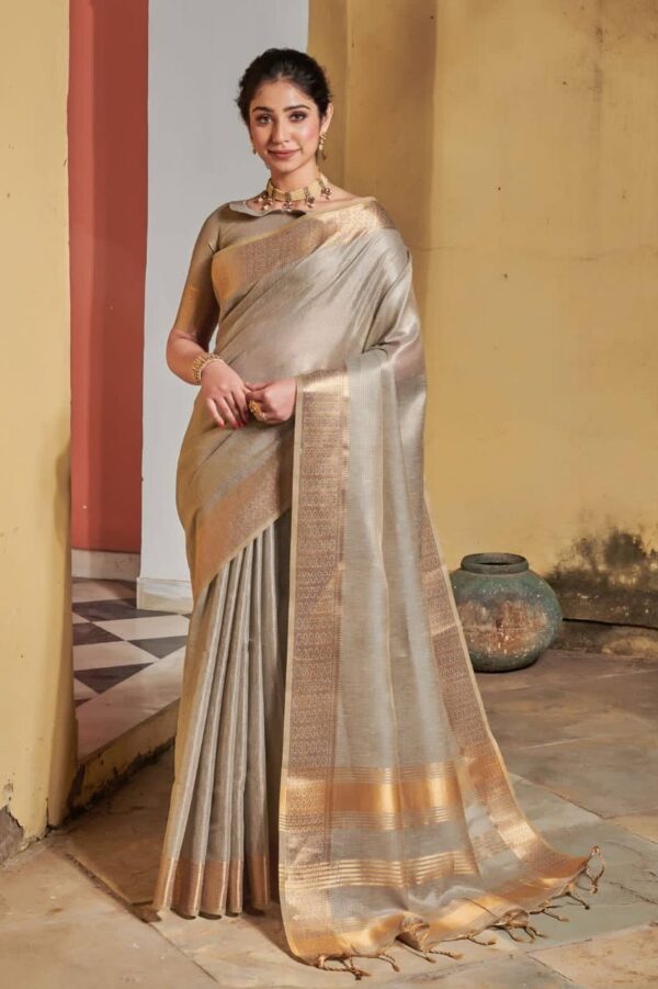 Grey Saree for Wedding Party Wear