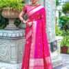 Bollywood Wedding Silk Pink Saree