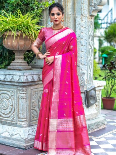 Bollywood Wedding Silk Pink Saree