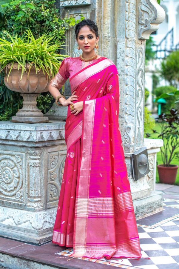 Bollywood Wedding Silk Pink Saree