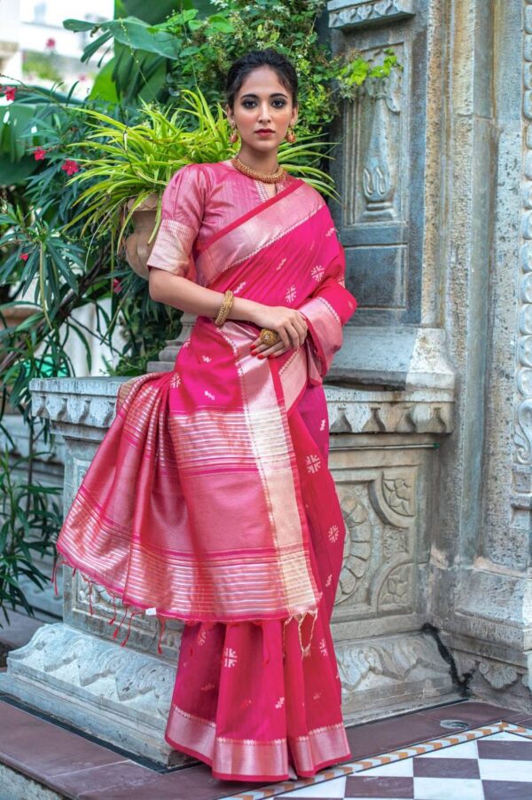 Bollywood Wedding Silk Pink Saree