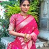Bollywood Wedding Silk Pink Saree