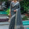 Grey Saree For Wedding Party Function