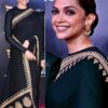 Bollywood Embroidery Work Black Saree