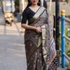 Fancy Designer Printed Silk Grey Saree