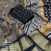 Fancy Designer Printed Silk Grey Saree