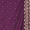 Wedding Purple Saree with Lace Border