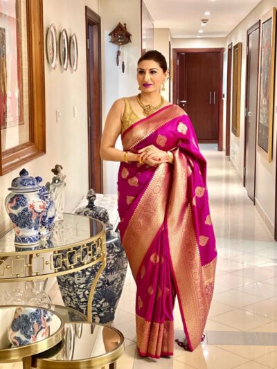 Banarasi Bollywood Silk Purple Saree