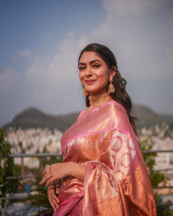 Banarasi Stylish Wedding Silk Pink Saree