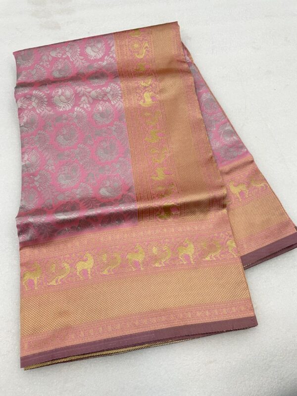 Banarasi Stylish Wedding Silk Pink Saree
