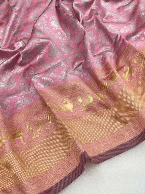 Banarasi Stylish Wedding Silk Pink Saree