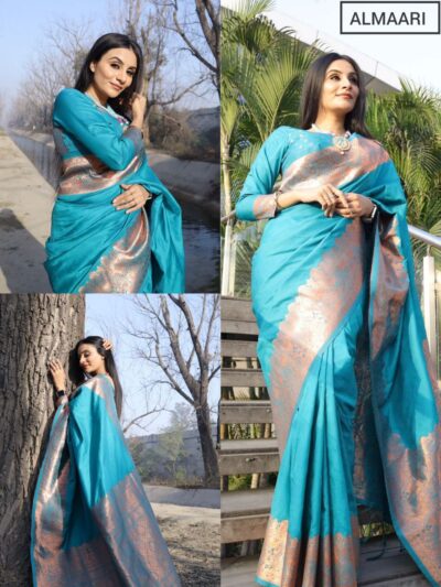 Wedding Kanjivaram Sky Blue Saree