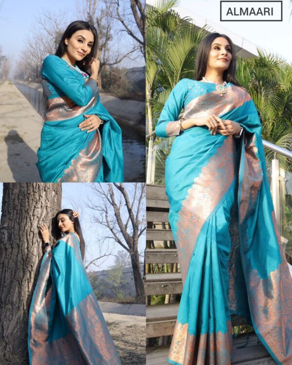 Wedding Kanjivaram Sky Blue Saree