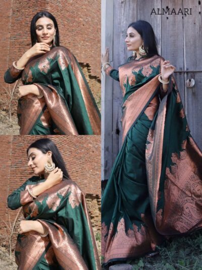 Traditional Banarasi Green Saree