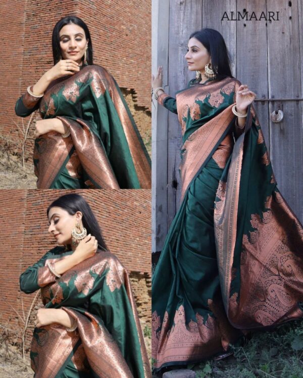 Traditional Banarasi Green Saree