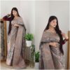 Banarasi Wedding Party Grey Saree