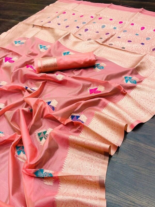 Stylish Wedding Silk Pink Saree