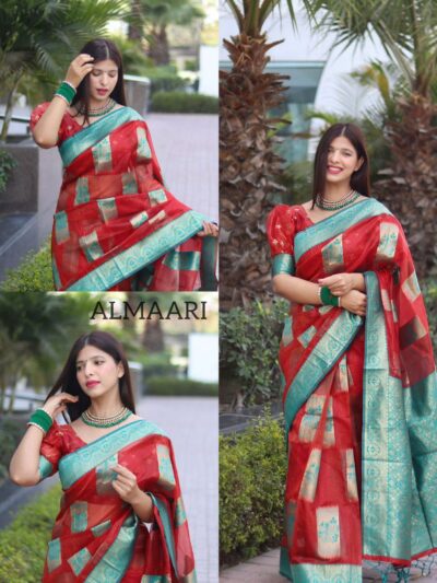 Wedding Function Silk Red Saree