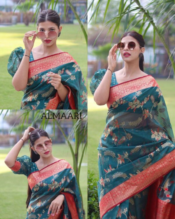 Wedding Festival wear Sky Blue Saree