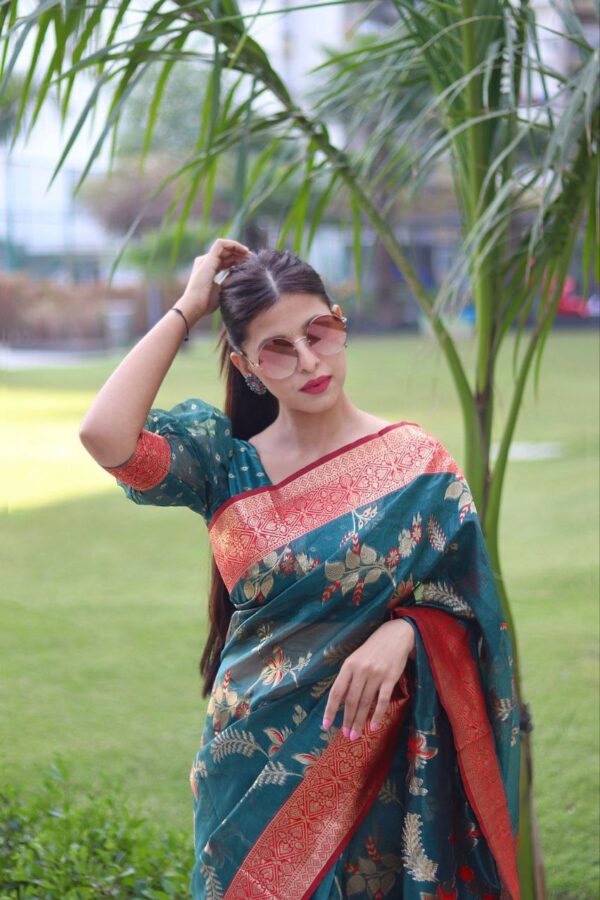 Wedding Festival wear Sky Blue Saree