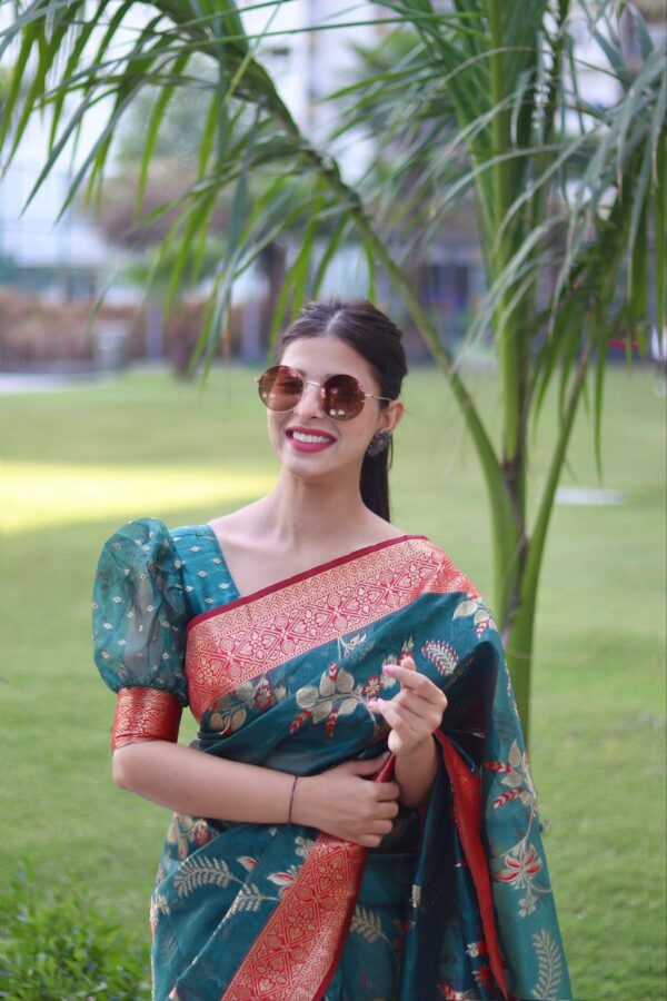 Wedding Festival wear Sky Blue Saree