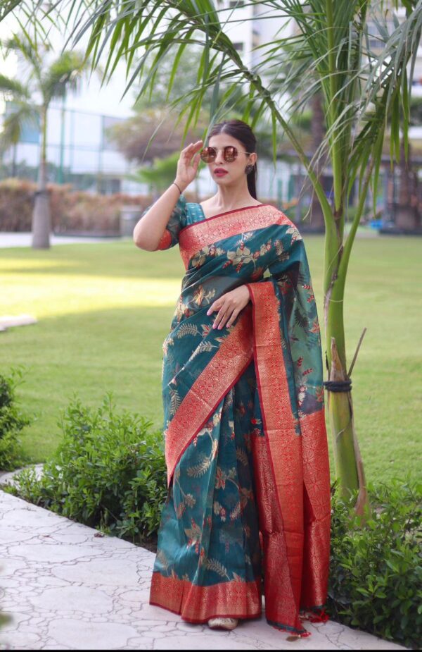 Wedding Festival wear Sky Blue Saree