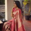 Fancy Wedding Party Silk Pink Saree