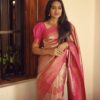 Fancy Wedding Party Silk Pink Saree