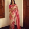 Fancy Wedding Party Silk Pink Saree
