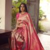 Fancy Wedding Party Silk Pink Saree
