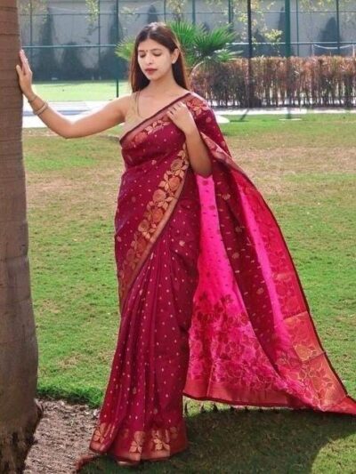Kanjivaram Wedding Silk Pink Saree