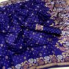 Banarasi Floral Border Silk Blue Saree
