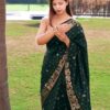 Banarasi Wedding Silk Dark Green Saree
