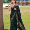 Banarasi Wedding Silk Dark Green Saree