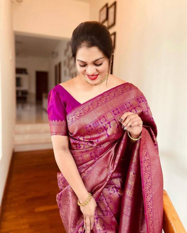 Banarasi Ethnic Wedding Silk Purple Saree
