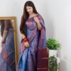 Bollywood Wedding Silk Blue Saree