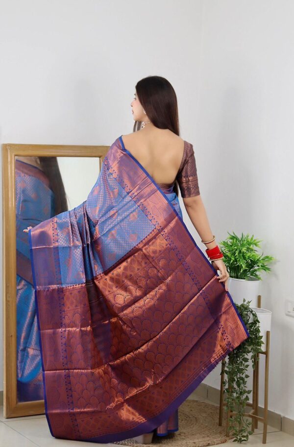 Bollywood Wedding Silk Blue Saree