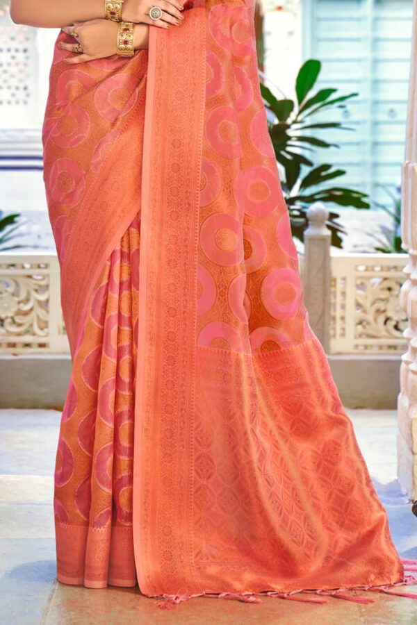 Stylish Women Wedding Silk Pink Saree