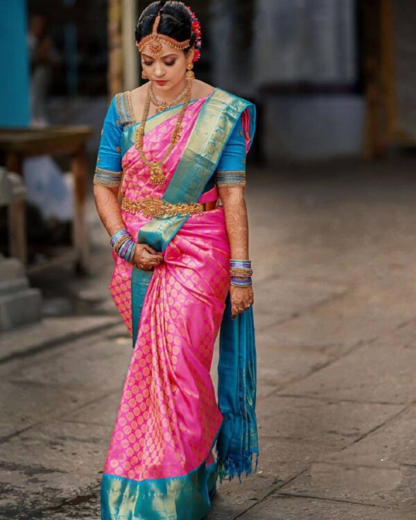 Banarasi Wedding Function Silk Pink Saree