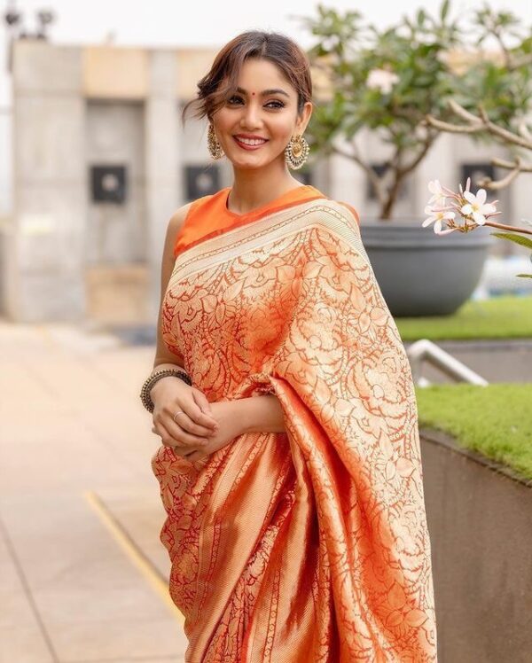 Wedding Kanjivaram Orange Saree