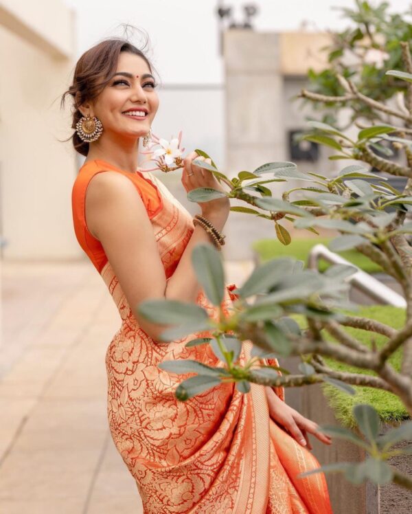 Wedding Kanjivaram Orange Saree